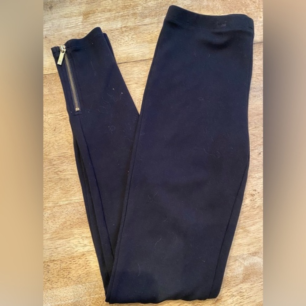 Michael Kors‎ Women’s Size Small Black Thick Leggings With Ankle Zippers